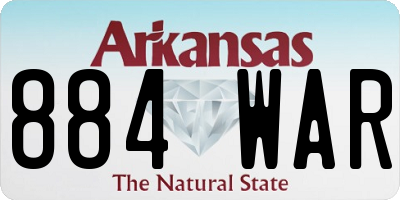 AR license plate 884WAR