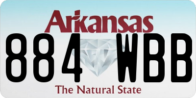 AR license plate 884WBB
