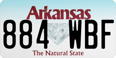 AR license plate 884WBF