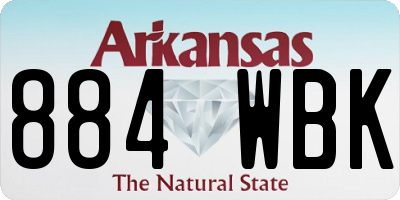 AR license plate 884WBK