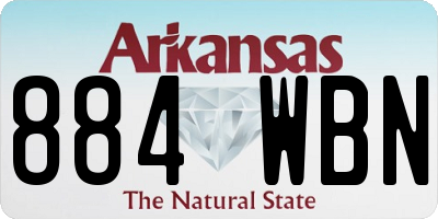 AR license plate 884WBN