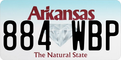 AR license plate 884WBP