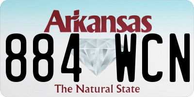 AR license plate 884WCN