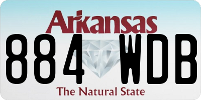 AR license plate 884WDB