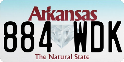 AR license plate 884WDK