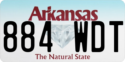 AR license plate 884WDT
