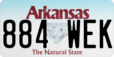 AR license plate 884WEK