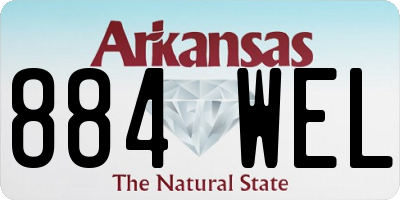 AR license plate 884WEL