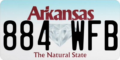 AR license plate 884WFB