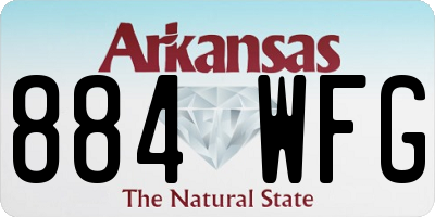 AR license plate 884WFG