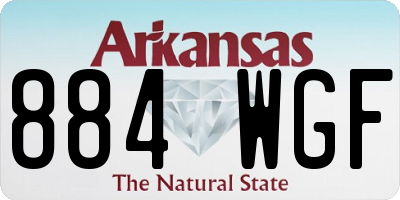 AR license plate 884WGF