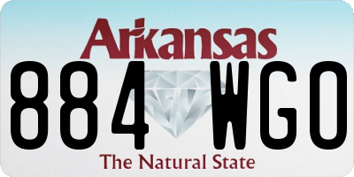 AR license plate 884WGO