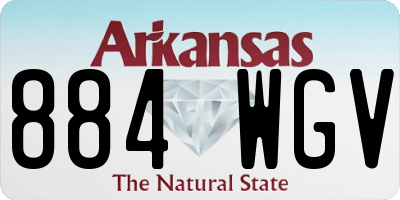 AR license plate 884WGV