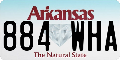 AR license plate 884WHA