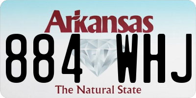 AR license plate 884WHJ