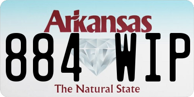 AR license plate 884WIP