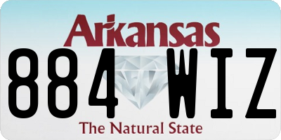 AR license plate 884WIZ