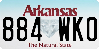 AR license plate 884WKO