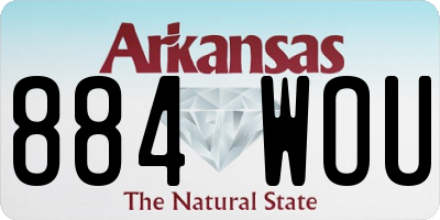 AR license plate 884WOU