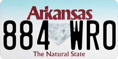 AR license plate 884WRO