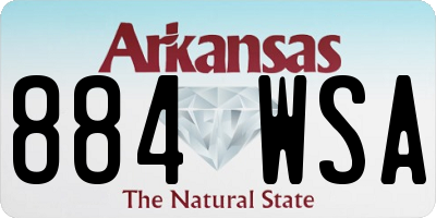 AR license plate 884WSA
