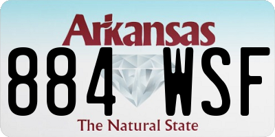 AR license plate 884WSF