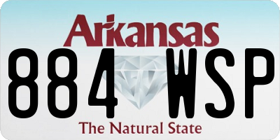 AR license plate 884WSP