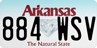 AR license plate 884WSV