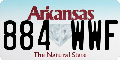 AR license plate 884WWF