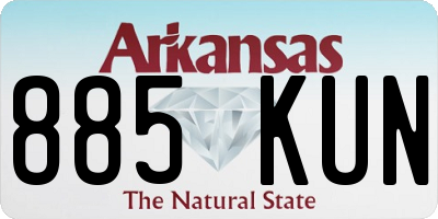 AR license plate 885KUN