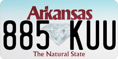 AR license plate 885KUU