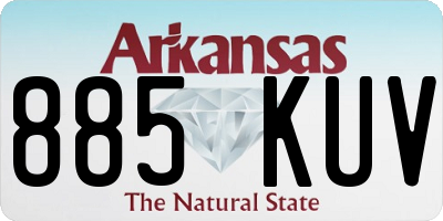 AR license plate 885KUV