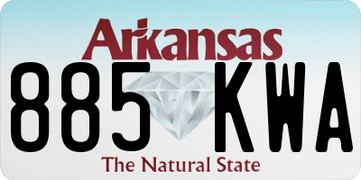AR license plate 885KWA
