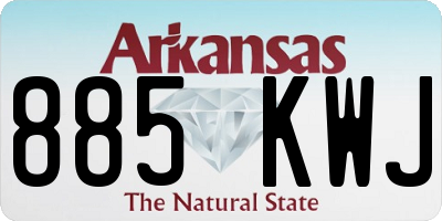 AR license plate 885KWJ