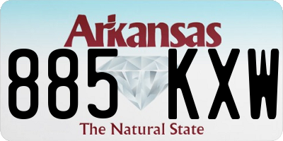 AR license plate 885KXW