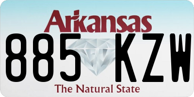 AR license plate 885KZW