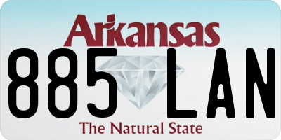 AR license plate 885LAN