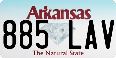 AR license plate 885LAV