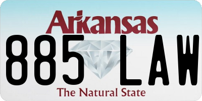AR license plate 885LAW