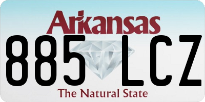AR license plate 885LCZ