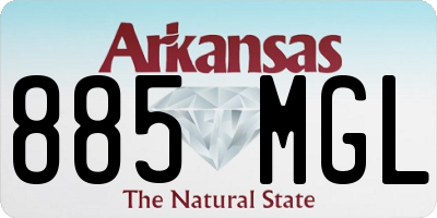 AR license plate 885MGL