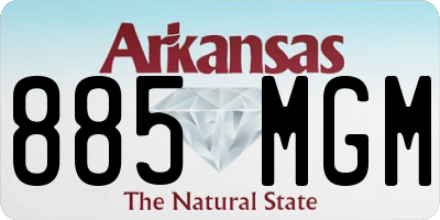 AR license plate 885MGM