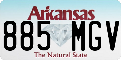 AR license plate 885MGV