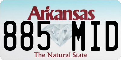 AR license plate 885MID