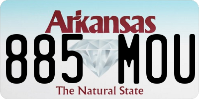 AR license plate 885MOU