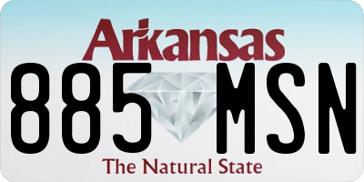AR license plate 885MSN