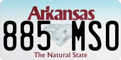 AR license plate 885MSO
