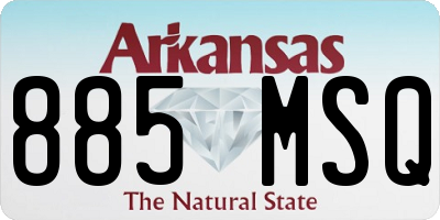 AR license plate 885MSQ