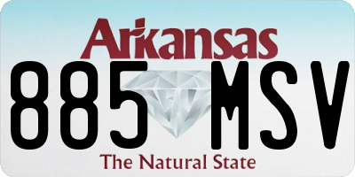 AR license plate 885MSV