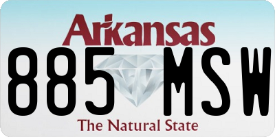 AR license plate 885MSW